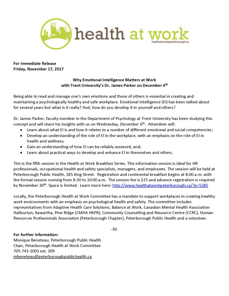 Health at Work media release