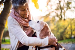 woman with dog