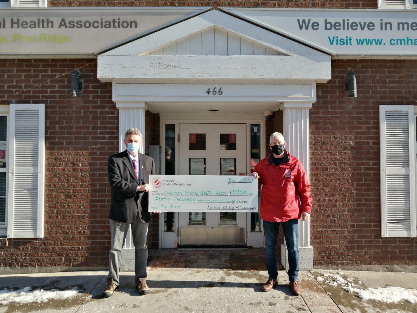 CMHA HKPR Receives 50K Donation from Kinsmen Club of Peterborough